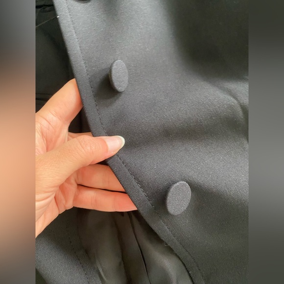 Zara Wool Blend Frock Coat Jacket Lapel collar ZW Collection Black size S NWT - Picture 13 of 16